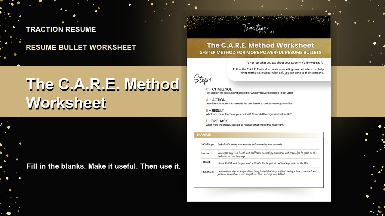 The C.A.R.E. Method Worksheet cover