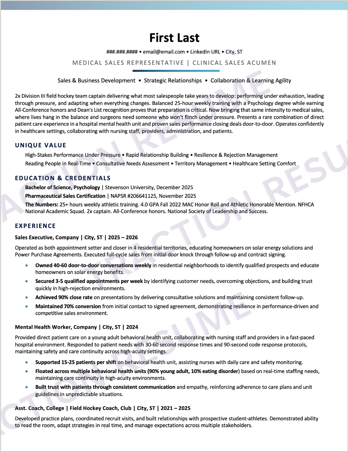 Modern + Crisp resume sample 1